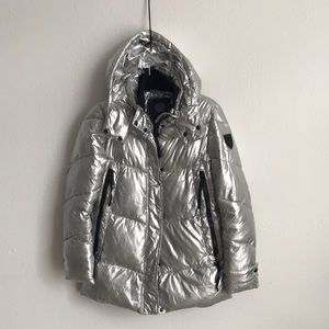 Vince Camuto Metallic Puffer Coat